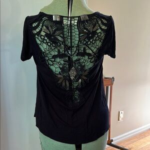 Urban Outfitters Black Lace Back Women's Top